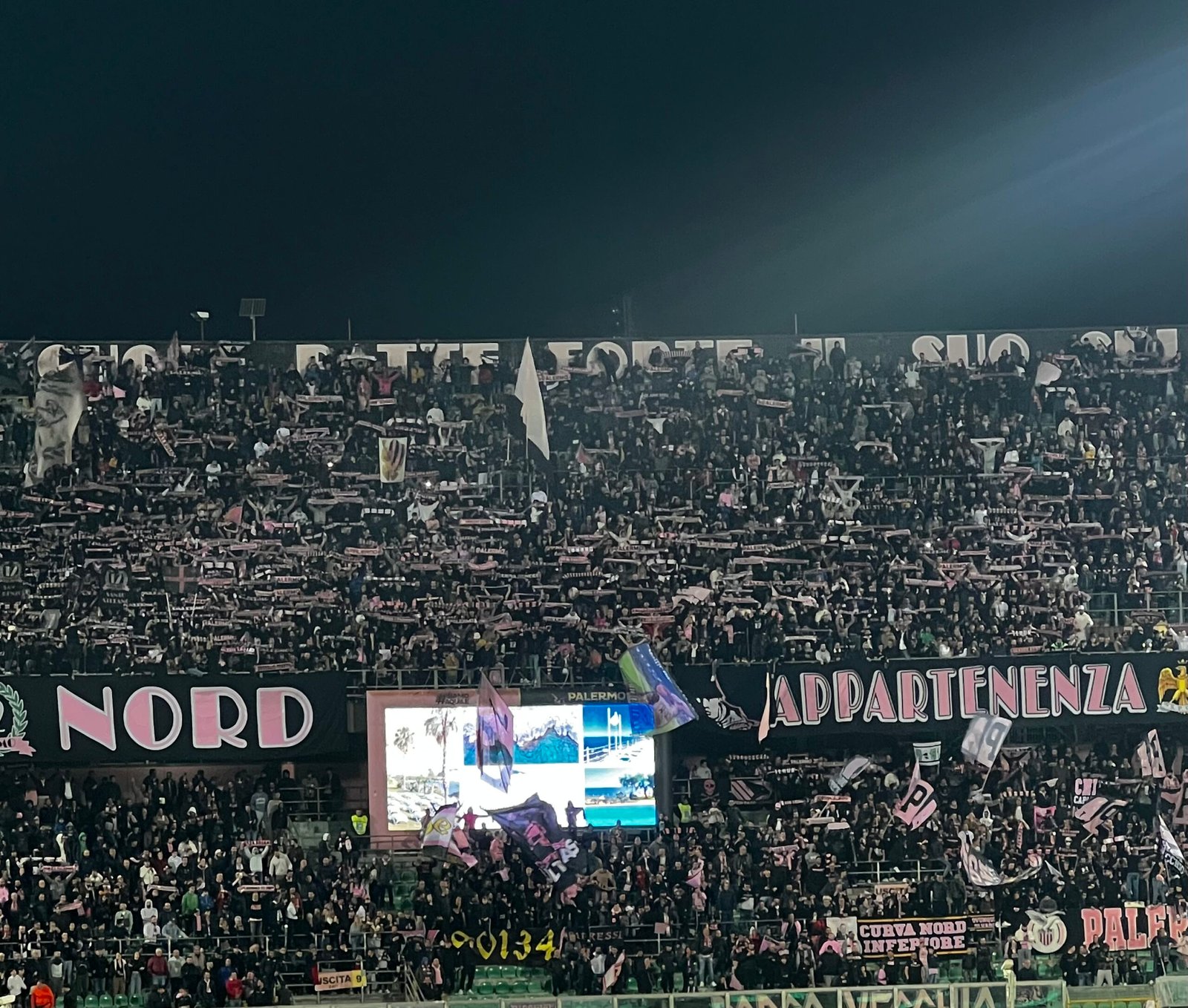 foto della curva nord allo stadio Renzo Barbera di Palermo